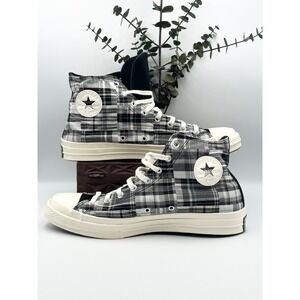 Converse Chuck 70 HI Black Mason New WOB Plaid 166850C‎ Size 12 New With Defect